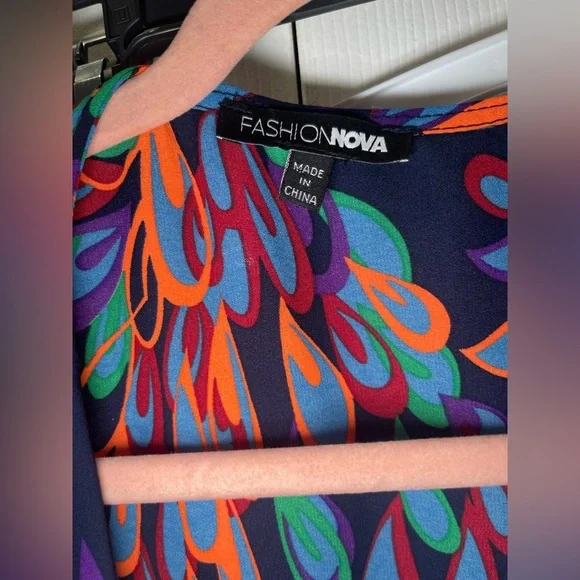 Fashion Nova Colorful Abstract Maxi Dress - Picture 5 of 5